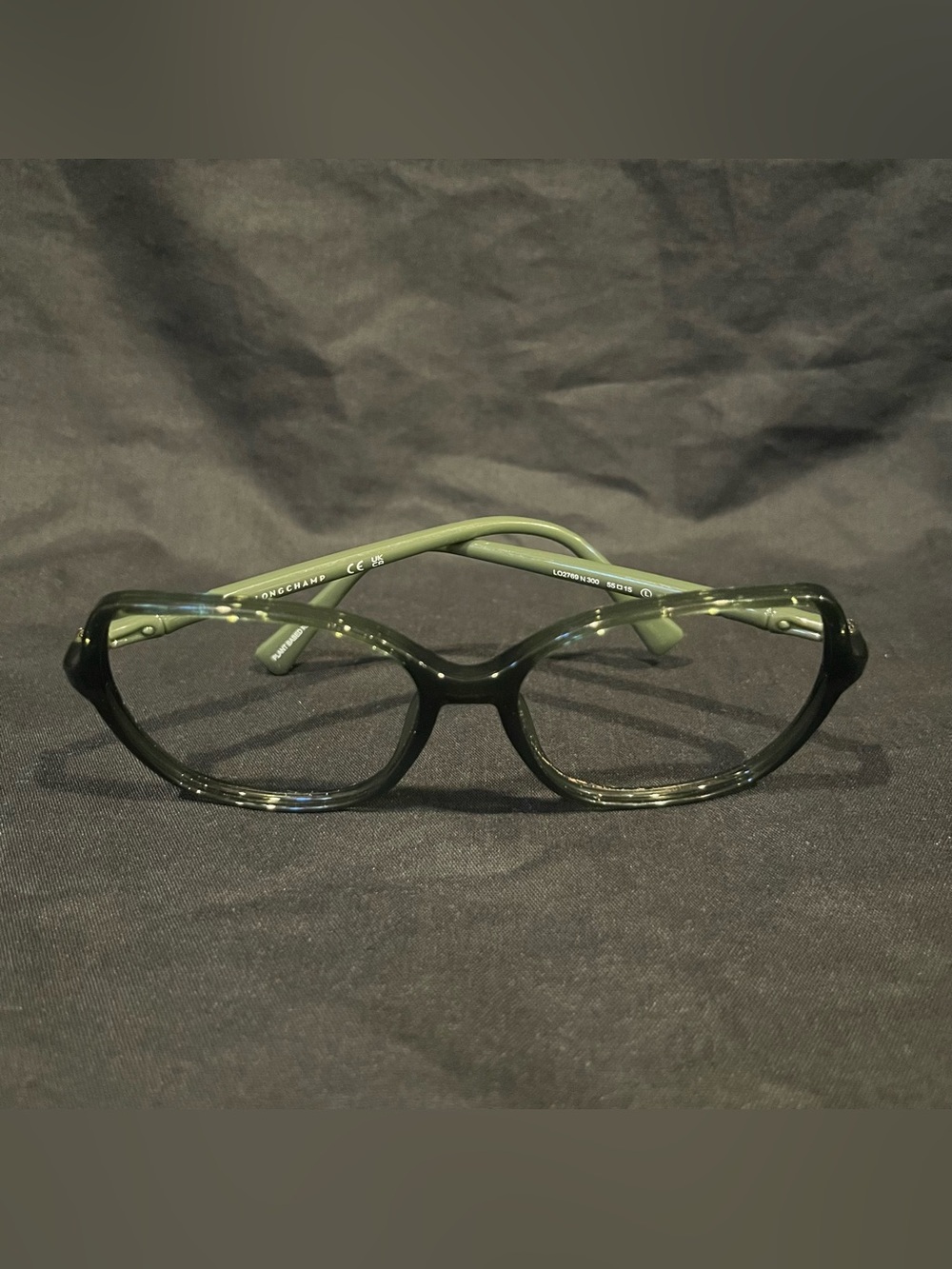 Longchamp Moss Green Plant-Based Resin Eyeglasses